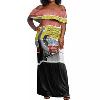 Bobby Seale Off Shoulder Maxi Dress Torn Paper Collage Design Solidarity Quote Powerful Speech Artwork Civil Rights - Wonder Print Shop
