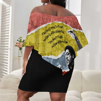 Bobby Seale Off Shoulder Short Dress Torn Paper Collage Design Solidarity Quote Powerful Speech Artwork Civil Rights - Wonder Print Shop