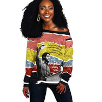 Bobby Seale Off Shoulder Sweater Torn Paper Collage Design Solidarity Quote Powerful Speech Artwork Civil Rights - Wonder Print Shop
