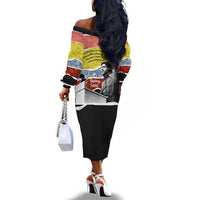 Bobby Seale Off The Shoulder Long Sleeve Dress Torn Paper Collage Design Solidarity Quote Powerful Speech Artwork Civil Rights - Wonder Print Shop