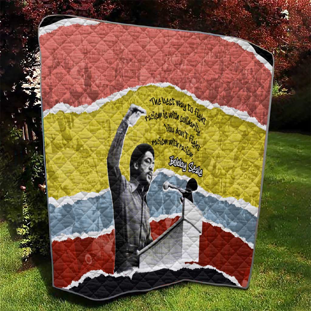 Bobby Seale Quilt Torn Paper Collage Design Solidarity Quote Powerful Speech Artwork Civil Rights - Wonder Print Shop