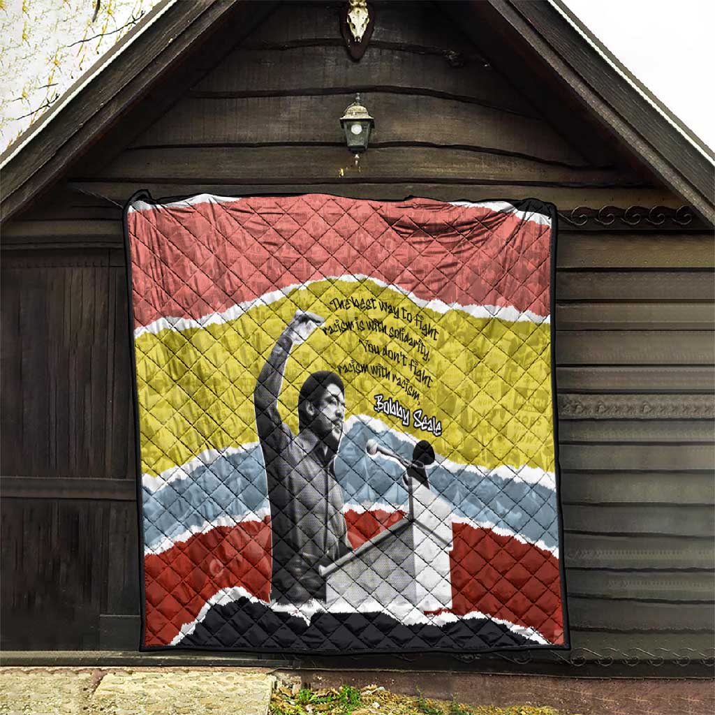 Bobby Seale Quilt Torn Paper Collage Design Solidarity Quote Powerful Speech Artwork Civil Rights - Wonder Print Shop
