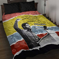 Bobby Seale Quilt Bed Set Torn Paper Collage Design Solidarity Quote Powerful Speech Artwork Civil Rights - Wonder Print Shop