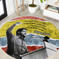 Bobby Seale Round Carpet Torn Paper Collage Design Solidarity Quote Powerful Speech Artwork Civil Rights - Wonder Print Shop