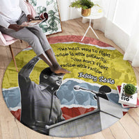 Bobby Seale Round Carpet Torn Paper Collage Design Solidarity Quote Powerful Speech Artwork Civil Rights - Wonder Print Shop