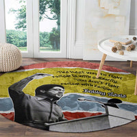 Bobby Seale Round Carpet Torn Paper Collage Design Solidarity Quote Powerful Speech Artwork Civil Rights - Wonder Print Shop