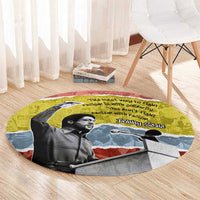 Bobby Seale Round Carpet Torn Paper Collage Design Solidarity Quote Powerful Speech Artwork Civil Rights - Wonder Print Shop