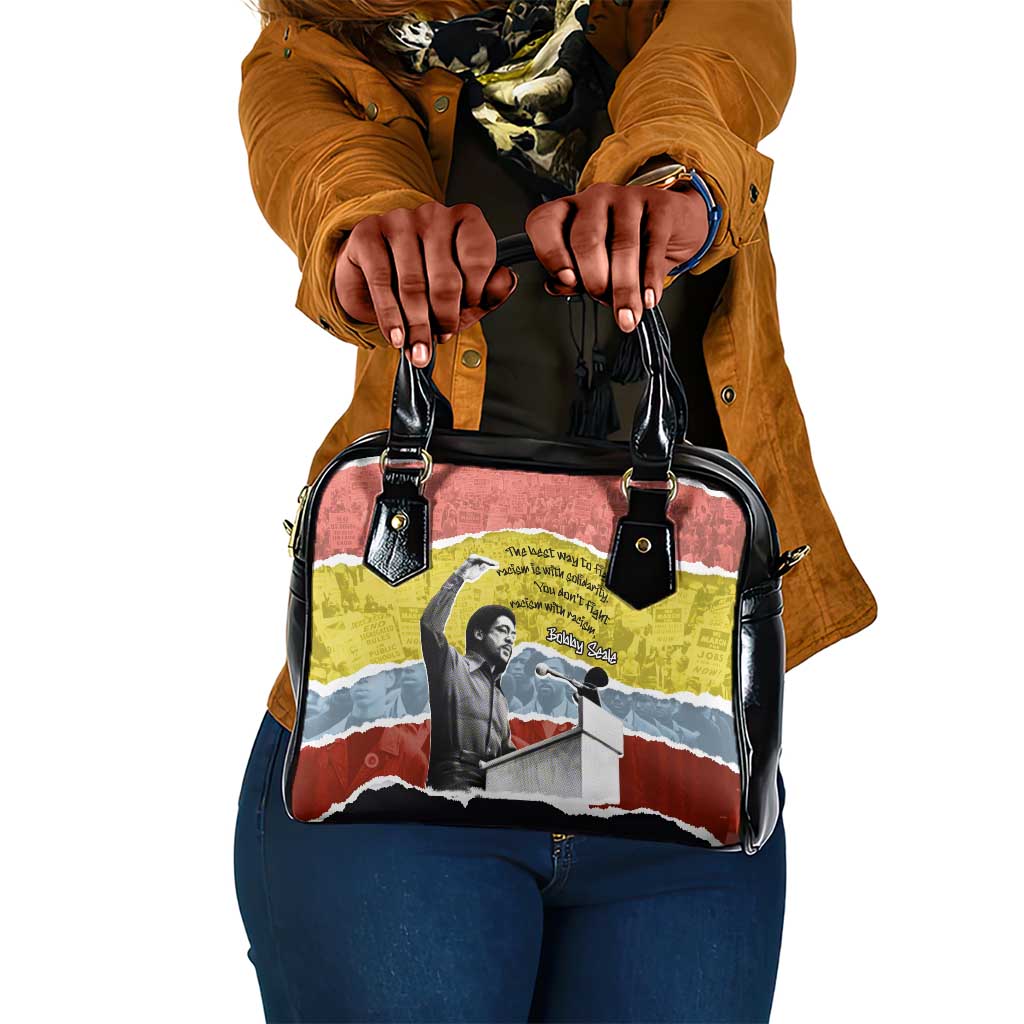 Bobby Seale Shoulder Handbag Torn Paper Collage Design Solidarity Quote Powerful Speech Artwork Civil Rights - Wonder Print Shop