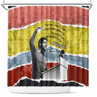 Bobby Seale Shower Curtain Torn Paper Collage Design Solidarity Quote Powerful Speech Artwork Civil Rights - Wonder Print Shop