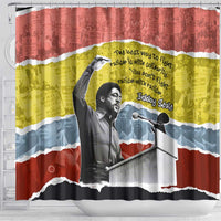 Bobby Seale Shower Curtain Torn Paper Collage Design Solidarity Quote Powerful Speech Artwork Civil Rights - Wonder Print Shop
