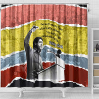Bobby Seale Shower Curtain Torn Paper Collage Design Solidarity Quote Powerful Speech Artwork Civil Rights - Wonder Print Shop