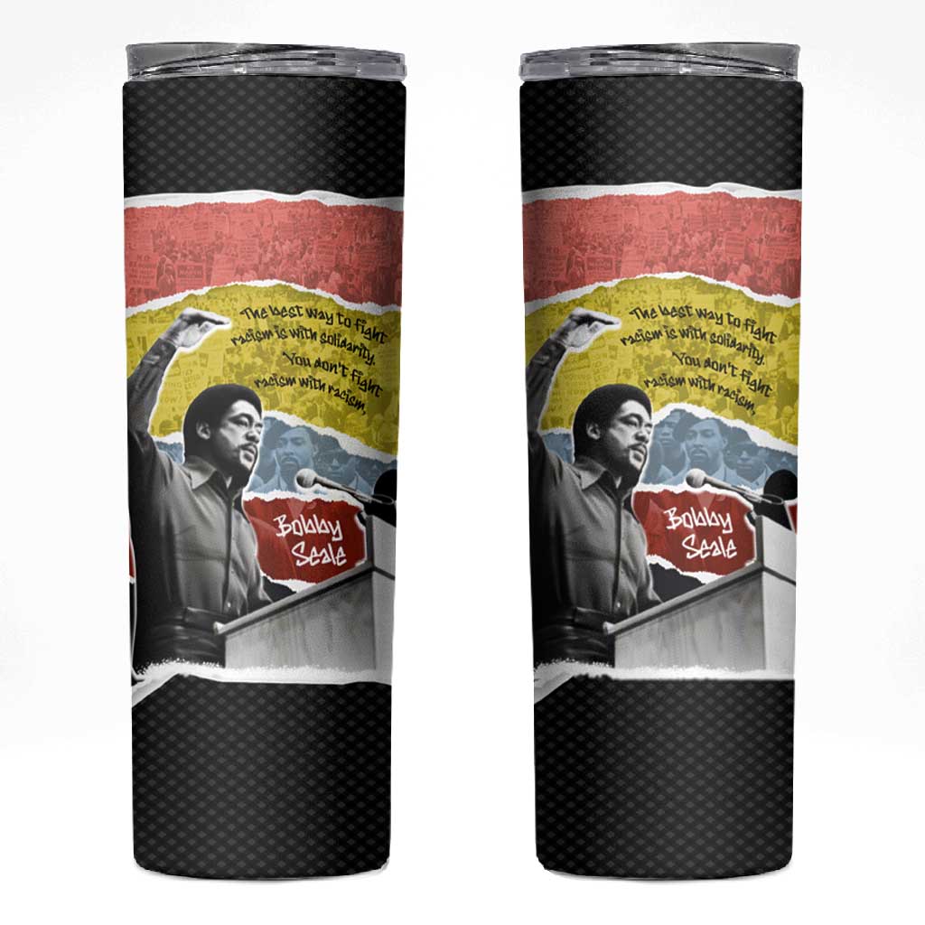 Bobby Seale Skinny Tumbler Torn Paper Collage Design Solidarity Quote Powerful Speech Artwork Civil Rights - Wonder Print Shop
