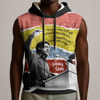 Bobby Seale Sleeveless Hoodie Torn Paper Collage Design Solidarity Quote Powerful Speech Artwork Civil Rights - Wonder Print Shop