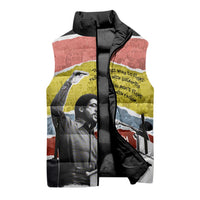 Bobby Seale Sleeveless Puffer Jacket Torn Paper Collage Design Solidarity Quote Powerful Speech Artwork Civil Rights - Wonder Print Shop