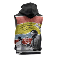 Bobby Seale Sleeveless Zip Hoodie Torn Paper Collage Design Solidarity Quote Powerful Speech Artwork Civil Rights - Wonder Print Shop