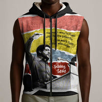 Bobby Seale Sleeveless Zip Hoodie Torn Paper Collage Design Solidarity Quote Powerful Speech Artwork Civil Rights - Wonder Print Shop