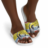 Bobby Seale Slide Sandals Torn Paper Collage Design Solidarity Quote Powerful Speech Artwork Civil Rights - Wonder Print Shop