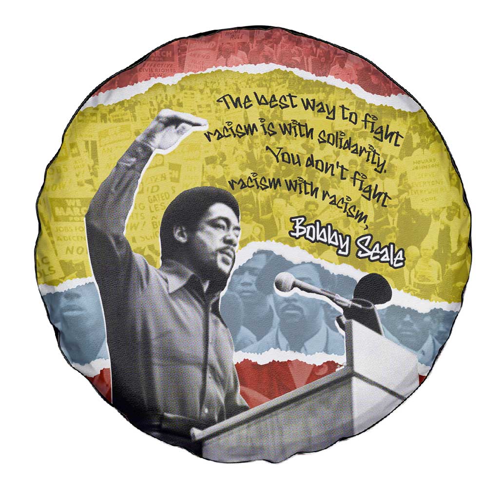 Bobby Seale Spare Tire Cover Torn Paper Collage Design Solidarity Quote Powerful Speech Artwork Civil Rights - Wonder Print Shop