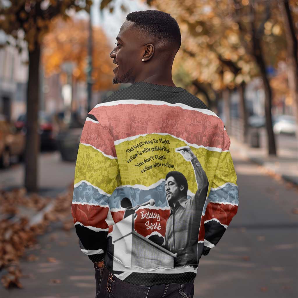 Bobby Seale Sweatshirt Torn Paper Collage Design Solidarity Quote Powerful Speech Artwork Civil Rights - Wonder Print Shop