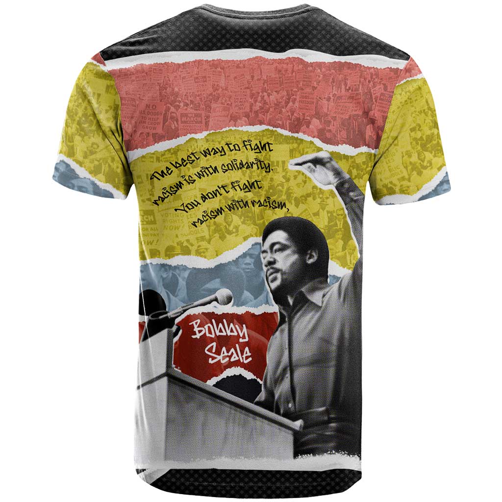 Bobby Seale T shirt Torn Paper Collage Design Solidarity Quote Powerful Speech Artwork Civil Rights - Wonder Print Shop