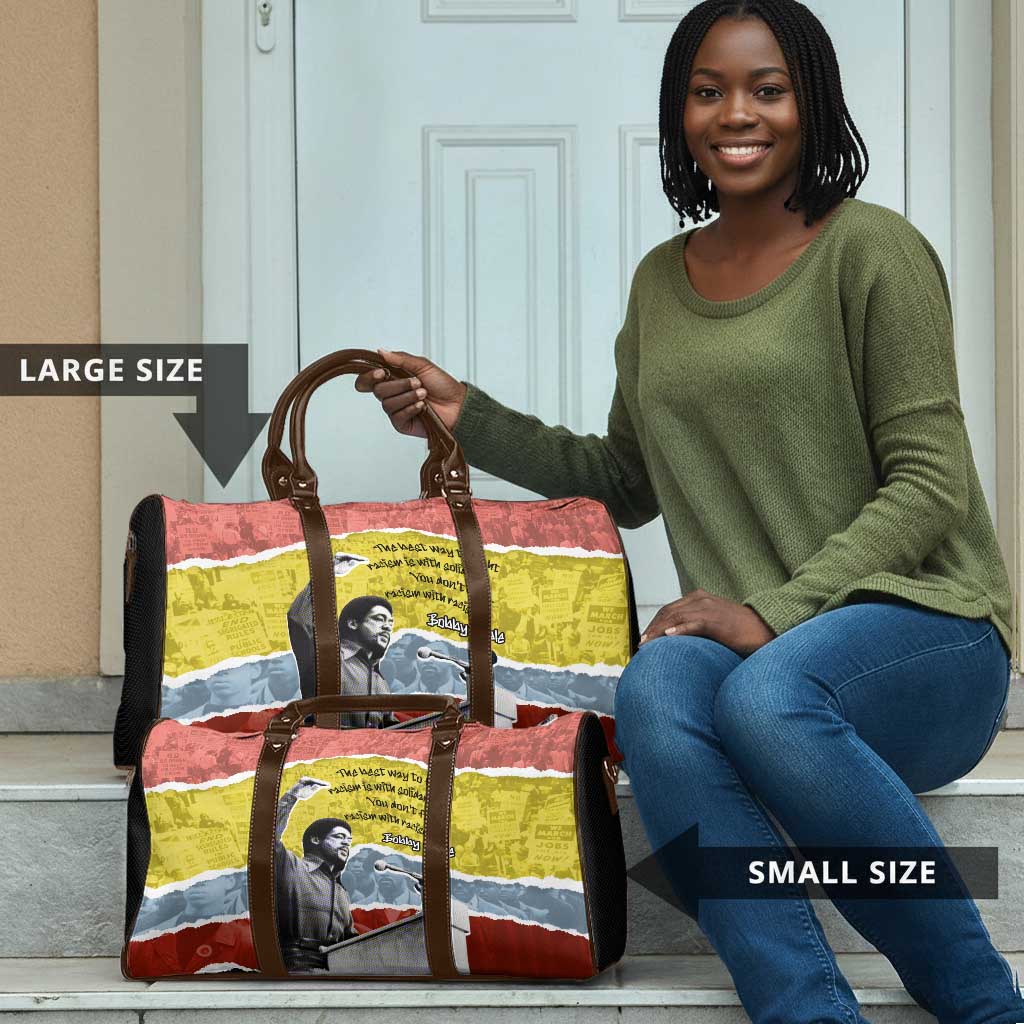 Bobby Seale Travel Bag Torn Paper Collage Design Solidarity Quote Powerful Speech Artwork Civil Rights - Wonder Print Shop