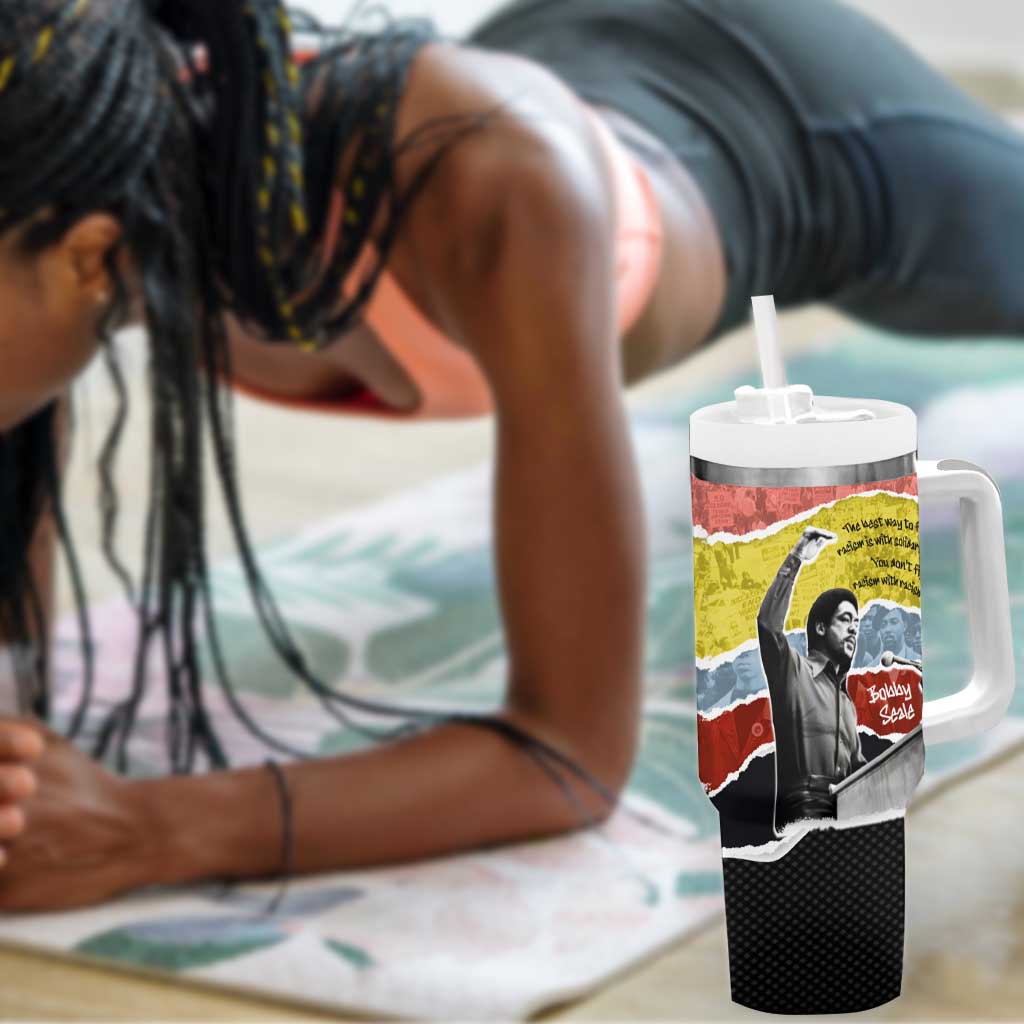 Bobby Seale Tumbler With Handle Torn Paper Collage Design Solidarity Quote Powerful Speech Artwork Civil Rights - Wonder Print Shop