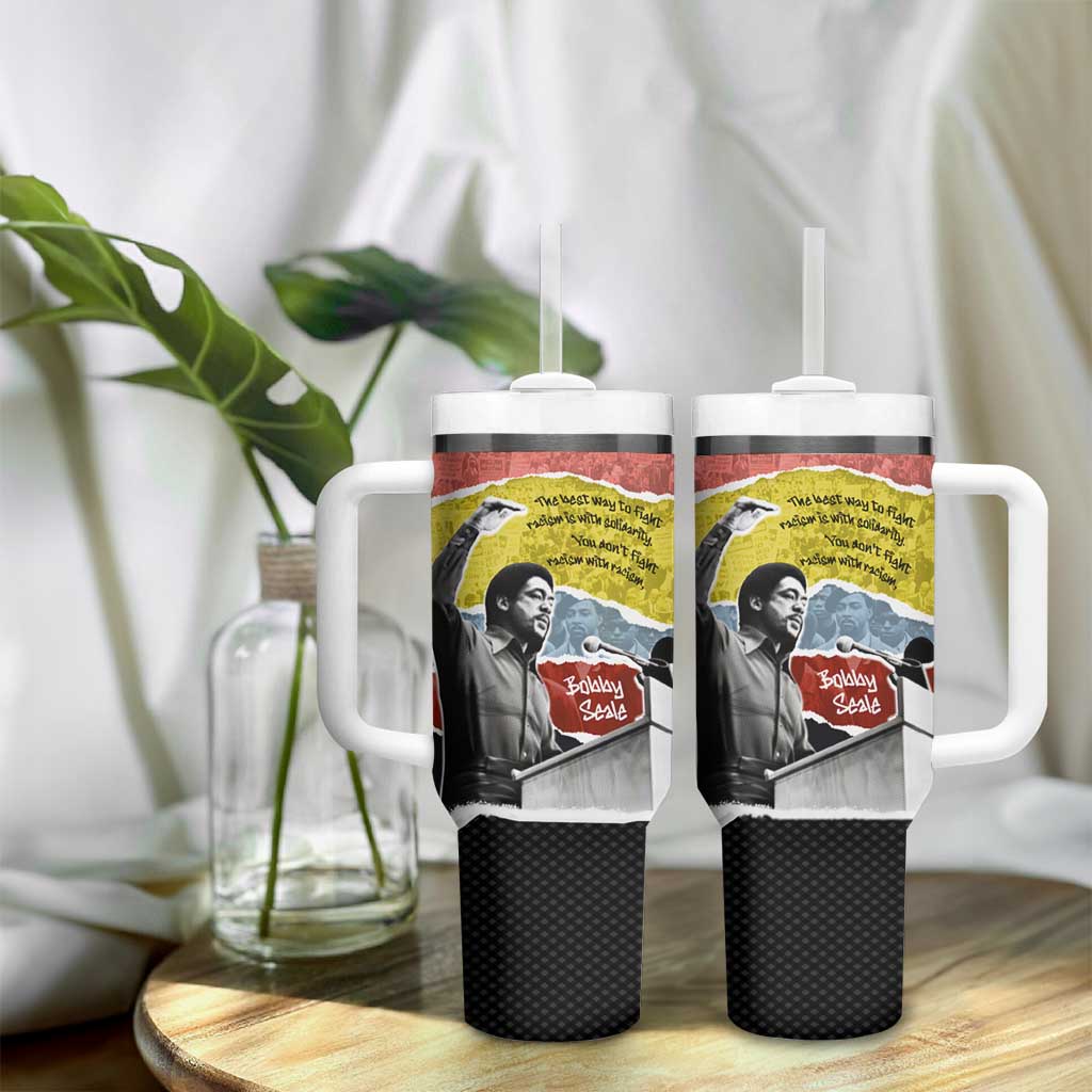Bobby Seale Tumbler With Handle Torn Paper Collage Design Solidarity Quote Powerful Speech Artwork Civil Rights - Wonder Print Shop
