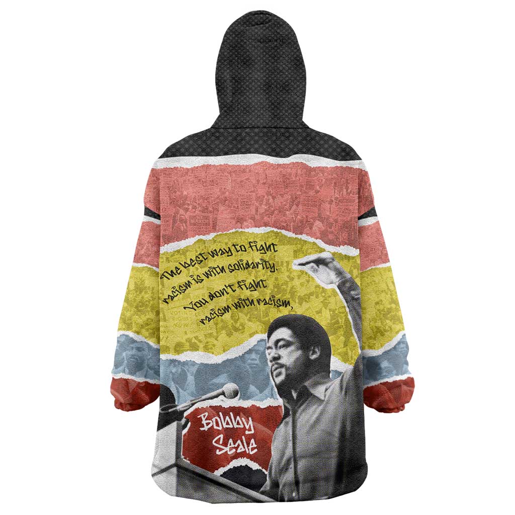 Bobby Seale Wearable Blanket Hoodie Torn Paper Collage Design Solidarity Quote Powerful Speech Artwork Civil Rights - Wonder Print Shop