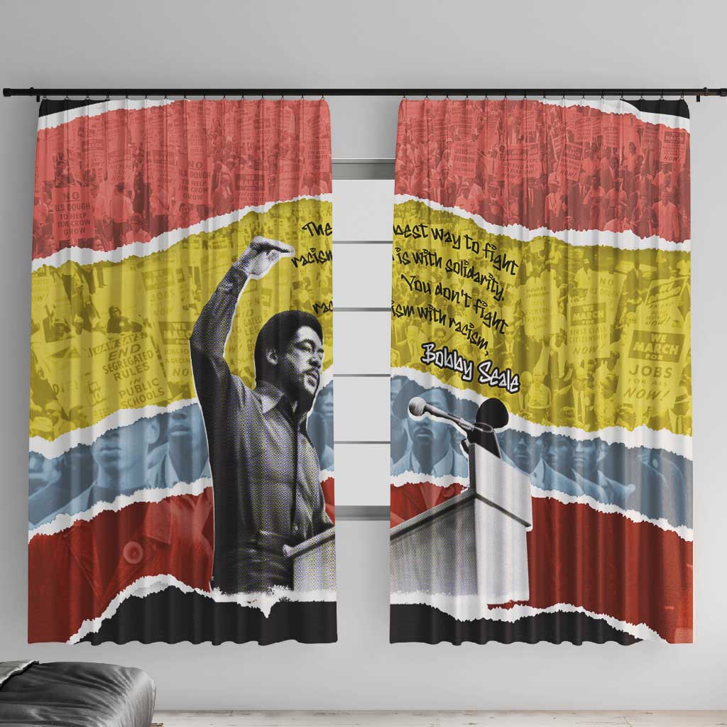 Bobby Seale Window Curtain Torn Paper Collage Design Solidarity Quote Powerful Speech Artwork Civil Rights - Wonder Print Shop