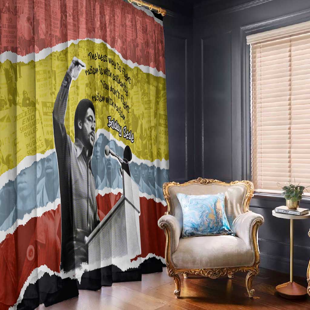 Bobby Seale Window Curtain Torn Paper Collage Design Solidarity Quote Powerful Speech Artwork Civil Rights - Wonder Print Shop