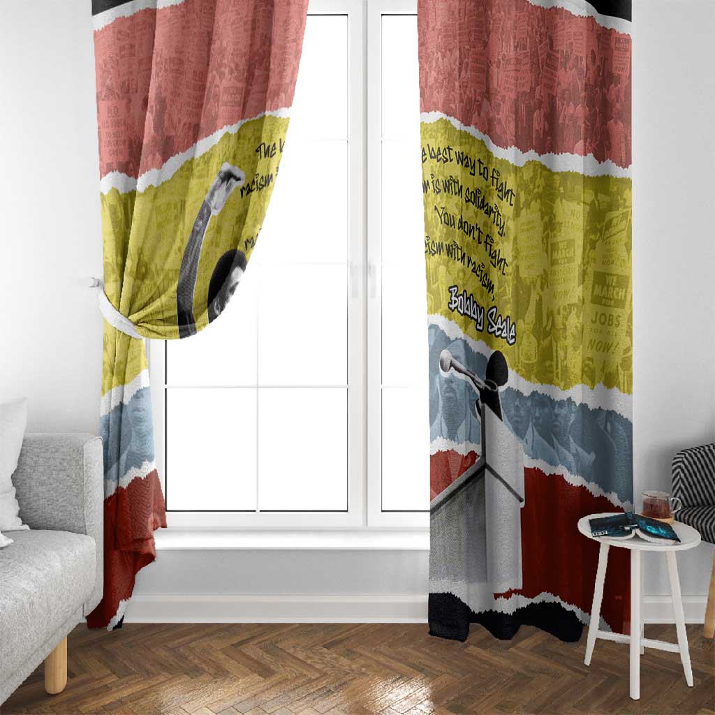 Bobby Seale Window Curtain Torn Paper Collage Design Solidarity Quote Powerful Speech Artwork Civil Rights - Wonder Print Shop