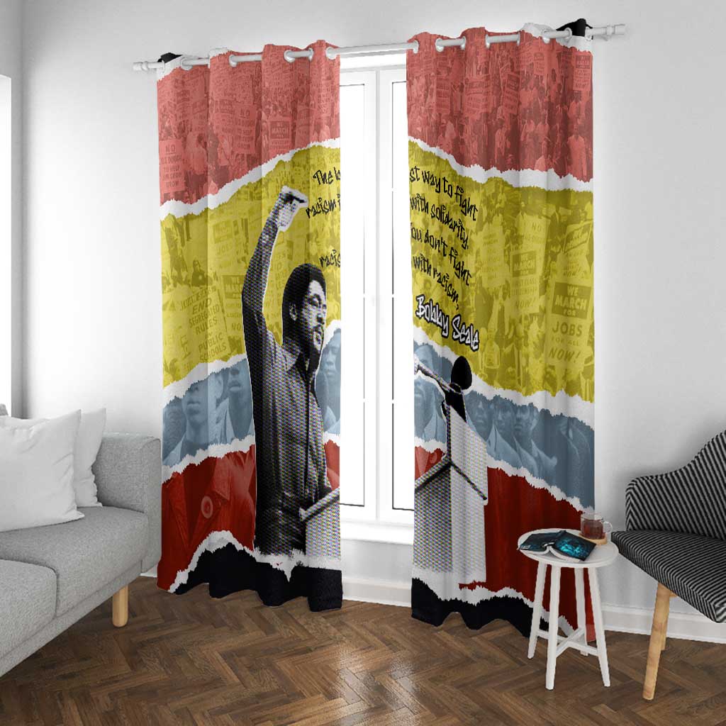 Bobby Seale Window Curtain Torn Paper Collage Design Solidarity Quote Powerful Speech Artwork Civil Rights - Wonder Print Shop