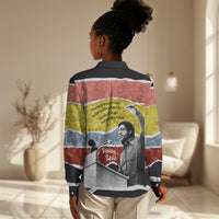 Bobby Seale Women Casual Shirt Torn Paper Collage Design Solidarity Quote Powerful Speech Artwork Civil Rights - Wonder Print Shop