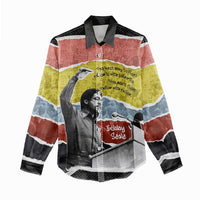 Bobby Seale Women Casual Shirt Torn Paper Collage Design Solidarity Quote Powerful Speech Artwork Civil Rights - Wonder Print Shop