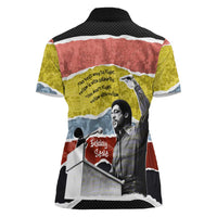 Bobby Seale Women Polo Shirt Torn Paper Collage Design Solidarity Quote Powerful Speech Artwork Civil Rights - Wonder Print Shop