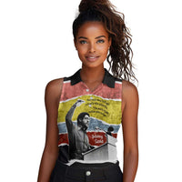 Bobby Seale Women Sleeveless Polo Shirt Torn Paper Collage Design Solidarity Quote Powerful Speech Artwork Civil Rights - Wonder Print Shop