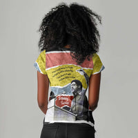 Bobby Seale Women V-Neck T-Shirt Torn Paper Collage Design Solidarity Quote Powerful Speech Artwork Civil Rights - Wonder Print Shop