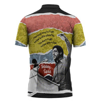 Bobby Seale Zipper Polo Shirt Torn Paper Collage Design Solidarity Quote Powerful Speech Artwork Civil Rights - Wonder Print Shop