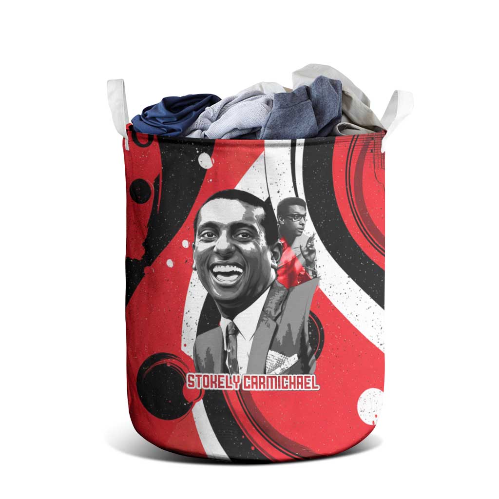 Stokely Carmichael Laundry Basket Abstract Design Black Power Text Civil Rights Activist - Wonder Print Shop
