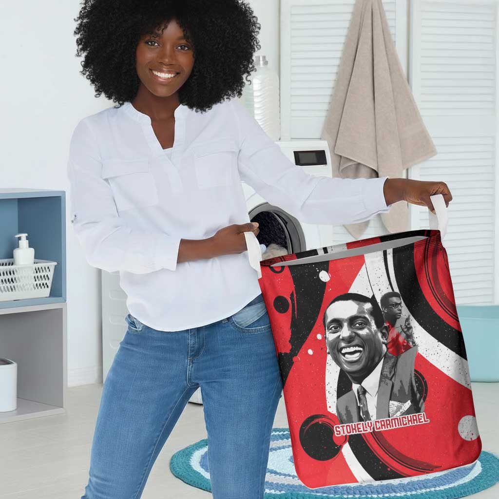 Stokely Carmichael Laundry Basket Abstract Design Black Power Text Civil Rights Activist - Wonder Print Shop