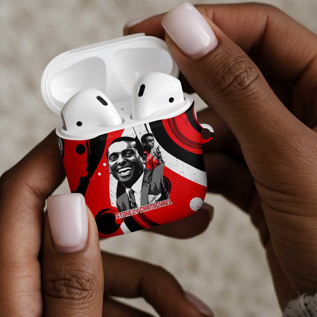 Stokely Carmichael AirPods Case Abstract Design Black Power Text Civil Rights Activist - Wonder Print Shop