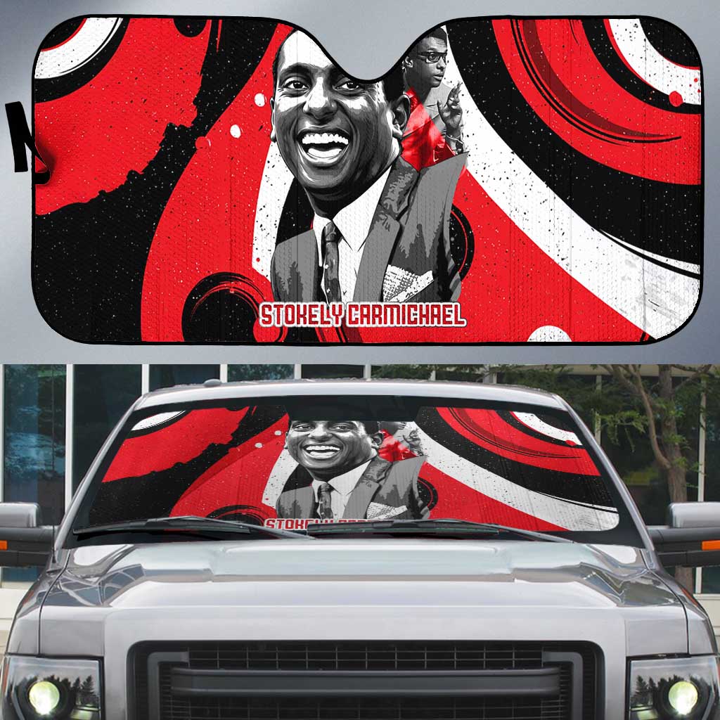 Stokely Carmichael Auto Sun Shade Abstract Design Black Power Text Civil Rights Activist - Wonder Print Shop