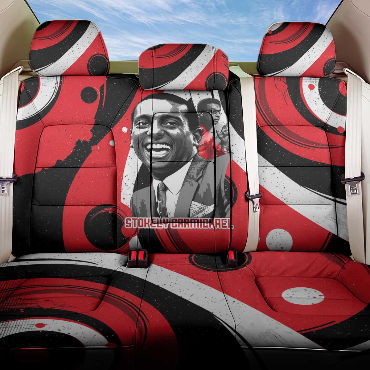 Stokely Carmichael Back Car Seat Cover Abstract Design Black Power Text Civil Rights Activist - Wonder Print Shop