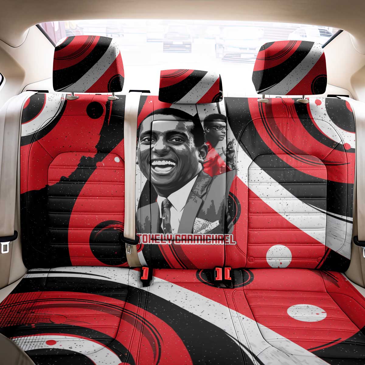 Stokely Carmichael Back Car Seat Cover Abstract Design Black Power Text Civil Rights Activist - Wonder Print Shop