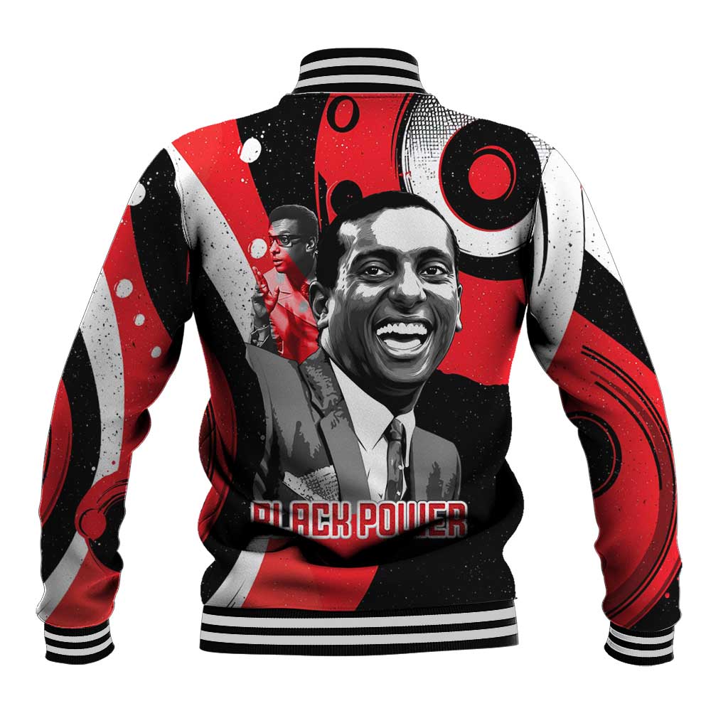 Stokely Carmichael Baseball Jacket Abstract Design Black Power Text Civil Rights Activist - Wonder Print Shop
