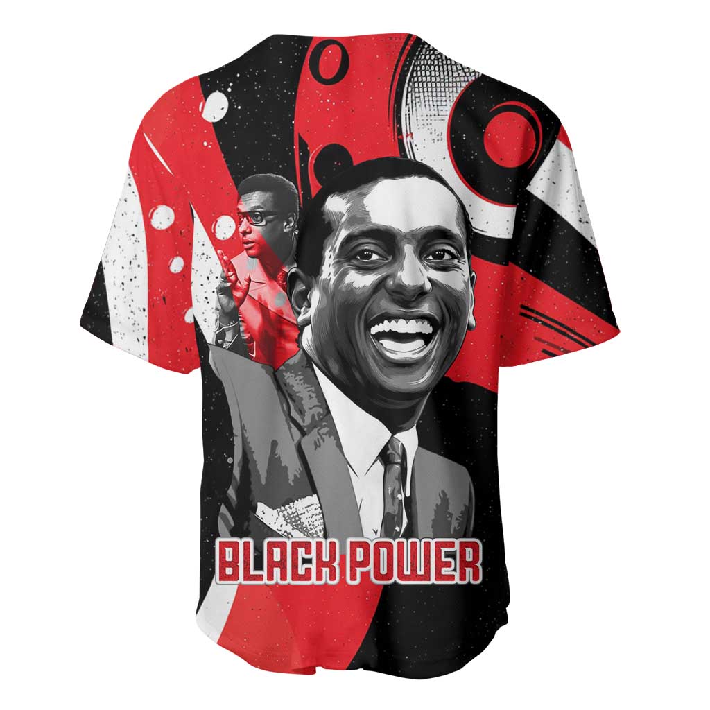 Stokely Carmichael Baseball Jersey Abstract Design Black Power Text Civil Rights Activist - Wonder Print Shop