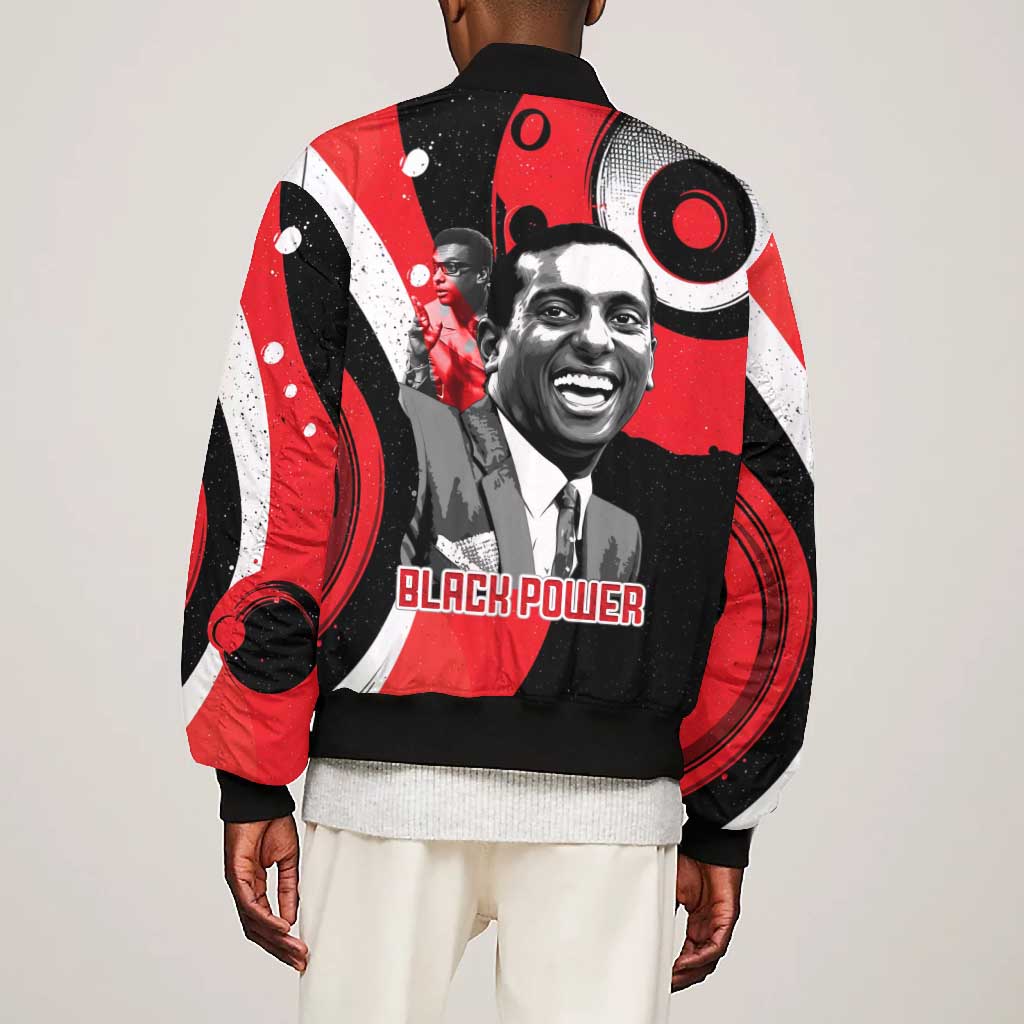 Stokely Carmichael Bomber Jacket Abstract Design Black Power Text Civil Rights Activist - Wonder Print Shop