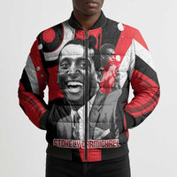 Stokely Carmichael Bomber Puffer Jacket Abstract Design Black Power Text Civil Rights Activist - Wonder Print Shop