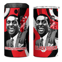 Stokely Carmichael 4 in 1 Can Cooler Tumbler Abstract Design Black Power Text Civil Rights Activist - Wonder Print Shop