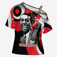 Stokely Carmichael Cross Shoulder Shirt Abstract Design Black Power Text Civil Rights Activist - Wonder Print Shop